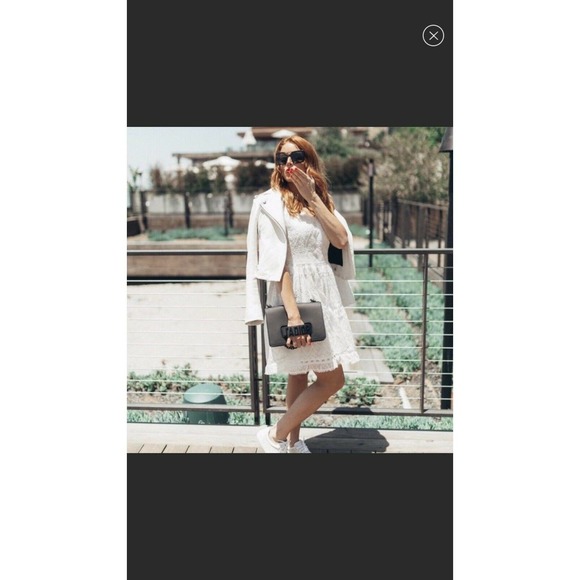 Maje Revery White Lace V Neck Collar Dress Size 3 - Picture 5 of 12